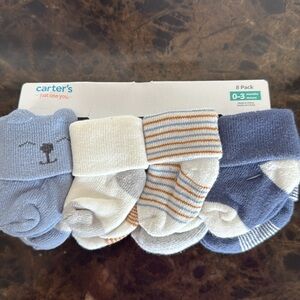 New! Carter's Multicolor Baby Socks Set, 8 pairs, 0-3 Months